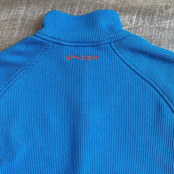 Spyder Men’s Outbound Quarter Zip Pullover Blue and Black Sweater—Men’s Size S - Picture 8 of 11